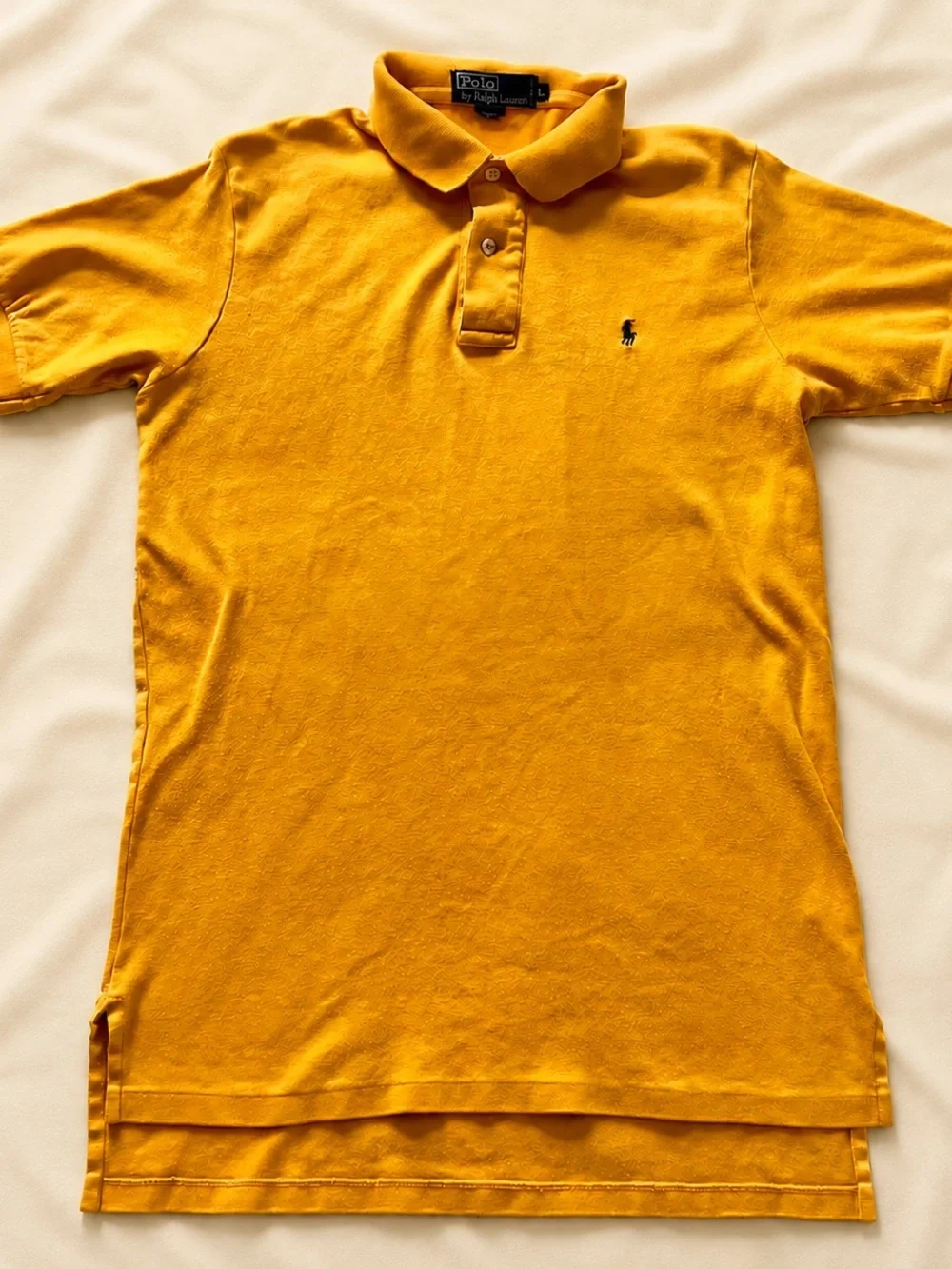 Polo by Ralph Lauren Men’s Large Slim Mustard Yellow Short-Sleeve Polo VINTAGE